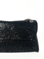 Čierna štýlová crossbody trblietavá kabelka 