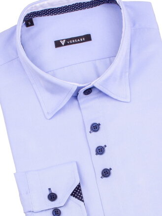 Luxusní pánská modrá košile s tečkami VS-PK-1733