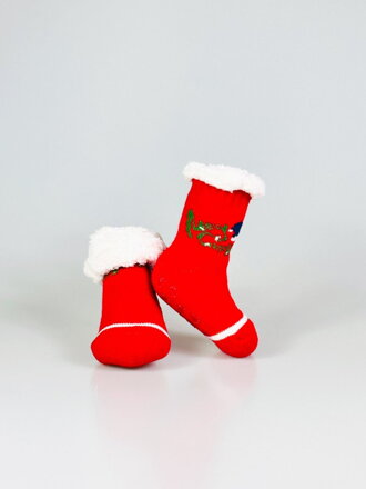 Ponožky pro miminka MERRY CHRISTMAS červené L024